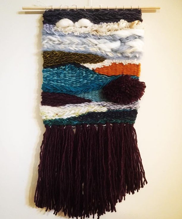 Your #DailyDoseofInspiration! Handwoven tapestry by Judy Irene Harney, wool on cotton warp, wood hanger. Visit our blog for more! buff.ly/2z4klNf