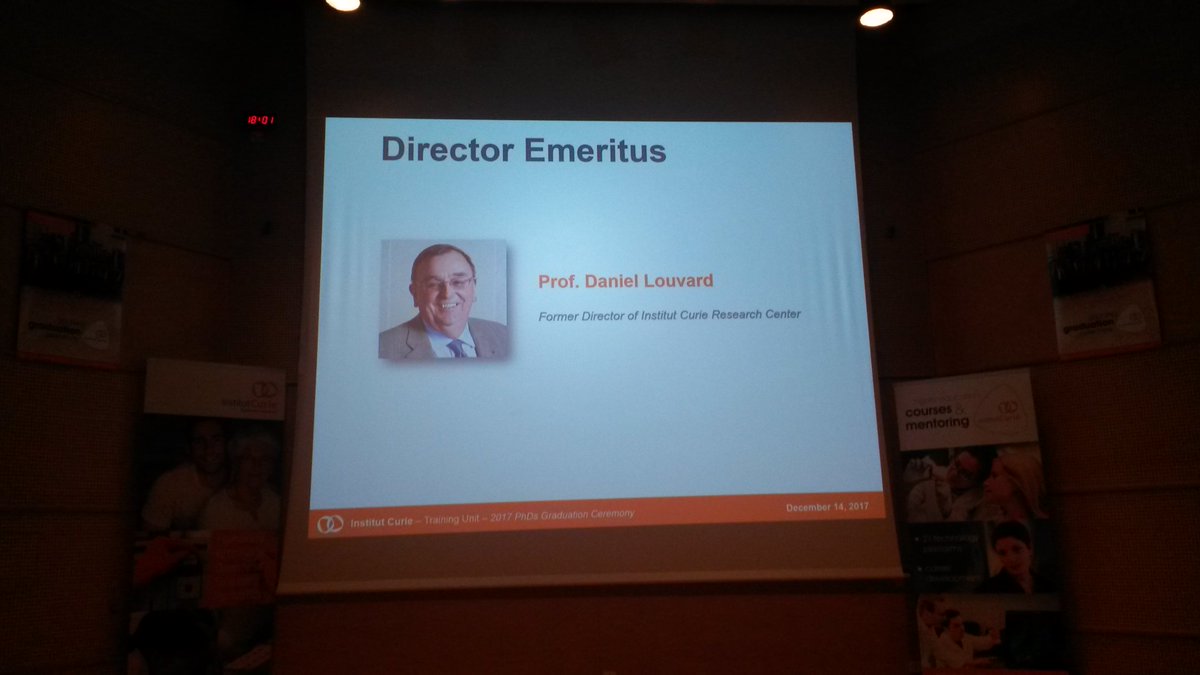 institut_curie's tweet photo. "Congratulations to you #PhD to create the Institut Curie network and dissiminate our values: sharing of knowledge, curiosity and integrity", Prof. Daniel Louvard, Ex-director @institut_curie Research Centre https://t.co/Nzsr2hdOll