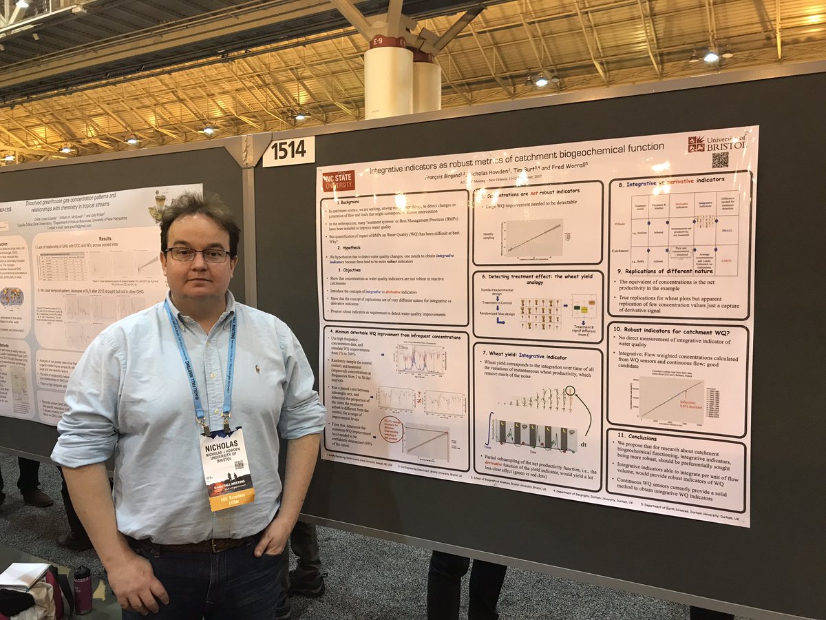 Nicholas Howden (@nicholashowden) on Twitter photo Presenting new methods to identify robust catchment biogeochemical indicators -1514. #AGU2017 <a href="/BristolUniWater/">Water @ Bristol Uni.</a> Presenting new methods to identify robust catchment biogeochemical indicators -1514. #AGU2017 <a href="/BristolUniWater/">Water @ Bristol Uni.</a>