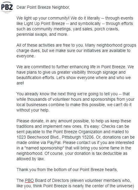 #Donation #Donate #nonprofit #volunteers #community #neighborhood #Pittsburgh #PGH #Eastend #PointBreezePGH #Thankyou pointbreezepgh.org/donate.html