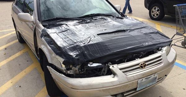 Not sure if there is even an actual hood under there or if its cardboard. #carmods #modauto #modbargains #showcar #cars #carenthusiast #Automotive