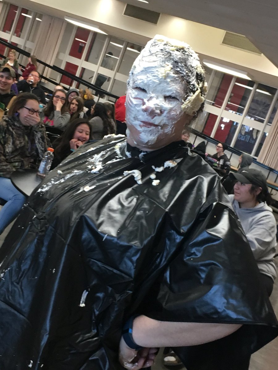 Before and after Pie in the Face! You’re a good sport Ms Faulkner! <a href="/learninghood/">Jennifer Faulkner</a> <a href="/GEDSB/">Grand Erie District School Board</a>