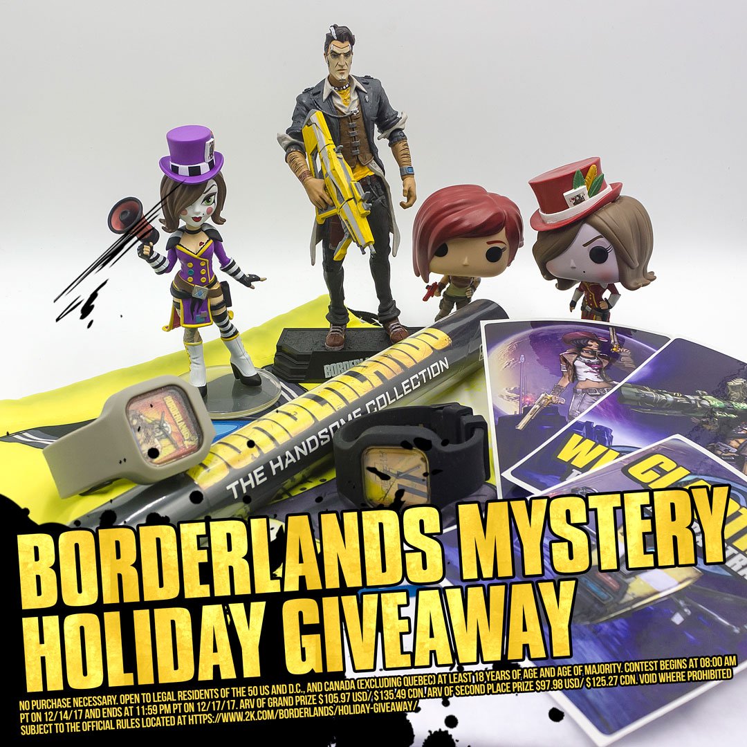 Wreck the halls with this #Borderlands mystery holiday #giveaway! Every prize pack is different. Tell us how you're celebrating the holidays Borderlands-style. 

RT for a chance to win [US &amp; Canada]. Rules: 2kgam.es/2ADdj16