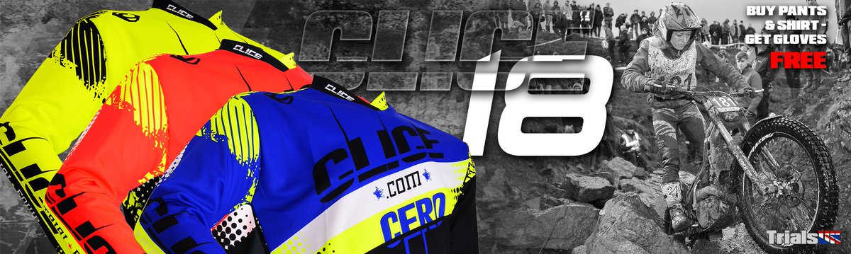 TrialsUK's tweet photo. 2018 CLICE CERO TRIALS GEAR- In Stock Now @trialsuk
Online here - https://t.co/NoC9HX0kBR or call us on 01132 81 82 42
#CLICE https://t.co/65a38L9imo