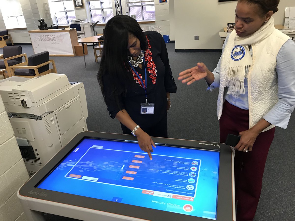 JimTalksTech's tweet photo. Assisting @APSWashington ‘s Mrs. Driver-Fallings and Ms. Jerol Smith getting a @Promethean #activtable back into science class service! @APSInstructTech https://t.co/Fd6u8ROEpV