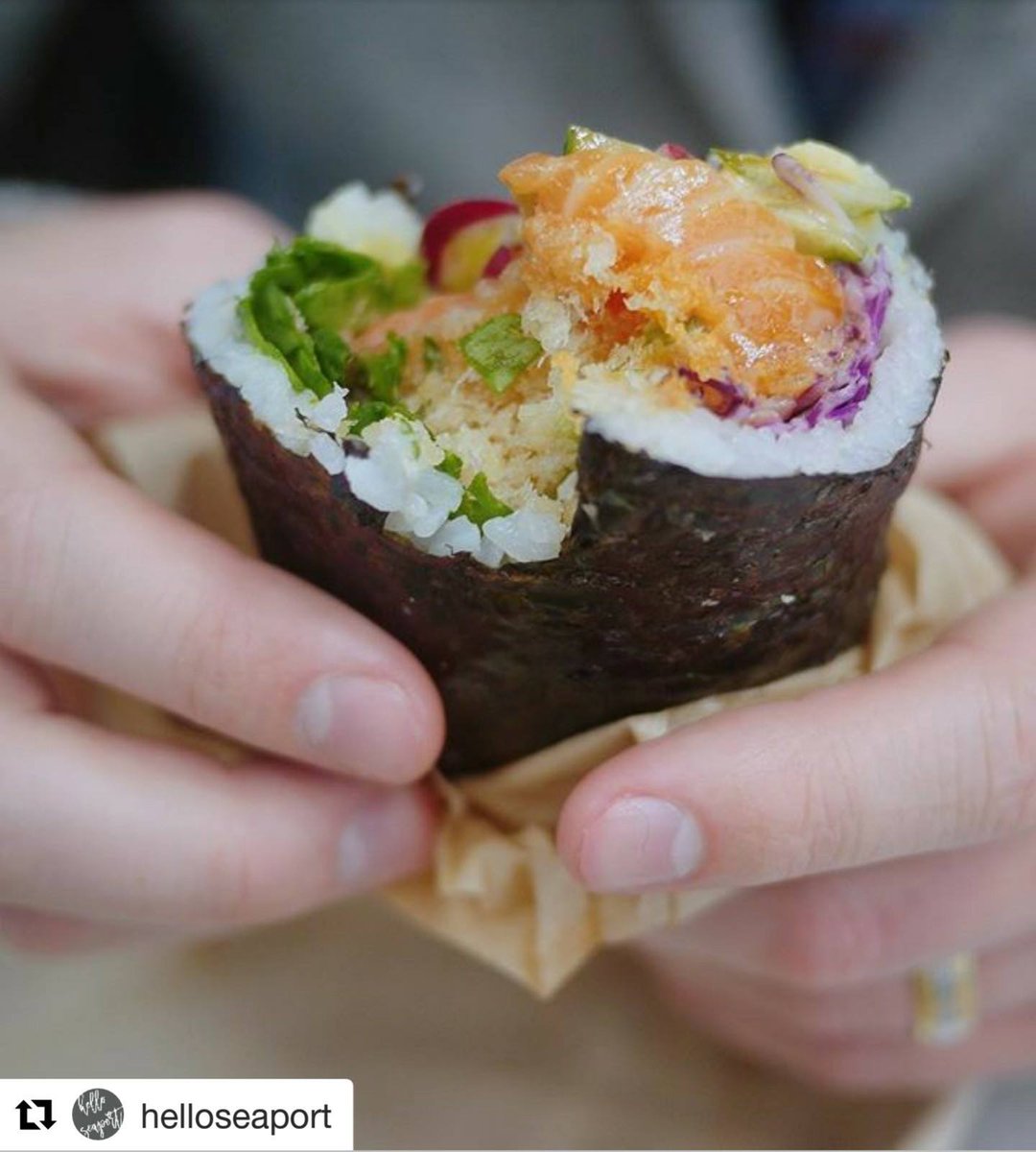 YokiBoston's tweet photo. “Sashimi [burrito] rollin, they hatin... We’ve become totally obsessed with Yoki Express." #helloseaport #YokiExpress https://t.co/vEJIy84JLv