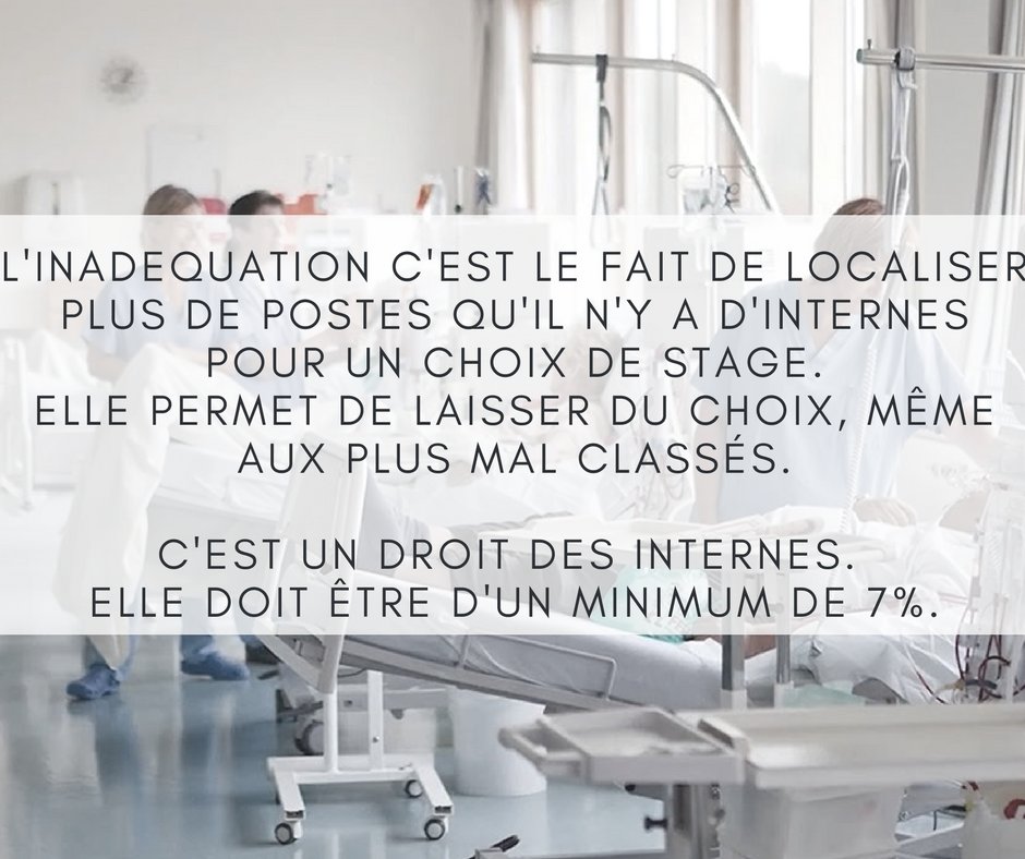 L'#inadequation c'est un des #droits de l'#interne, la loi oblige de localiser 7% de postes en plus du nombre d'interne. Comme ça, tout le monde a du choix ! <a href="/ISNItwit/">ISNI - InterSyndicale Nationale des Internes</a> <a href="/ISNARIMG/">ISNAR-IMG</a>