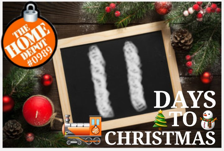 CRPaluszewski's tweet photo. 11 days until Christmas! ⛄️ 🎅 🎄🔵🔴⚪ #christmas    #11daystoxmas #merrychristmas    #cherryhillhomedepot #team0989 #homedepot0989 #homedepotchristmas #happyholidays #NJMFamilyFun https://t.co/R8rUbrnepF