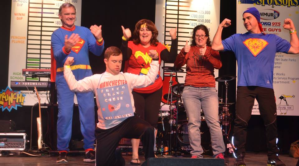 TRSOnline's tweet photo. @SpecialOlympicsNH sharing a throwback to their 2015 Superhero Penguin Plunge. This year the plunge theme is GLOW PARTY! Looks like fun!! #volunteers #trsmagic https://t.co/8jknMVeuuy