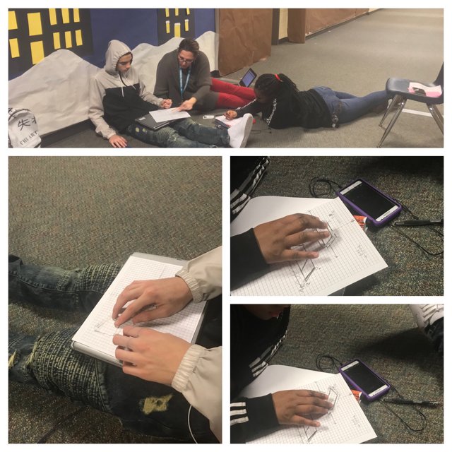 RigsbyConner's tweet image. #KleinForest #RTIatWorkMath students working on #GeometryTransformations