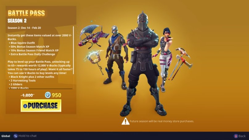 notice the warning message below the black knight - do you want some free v bucks yes