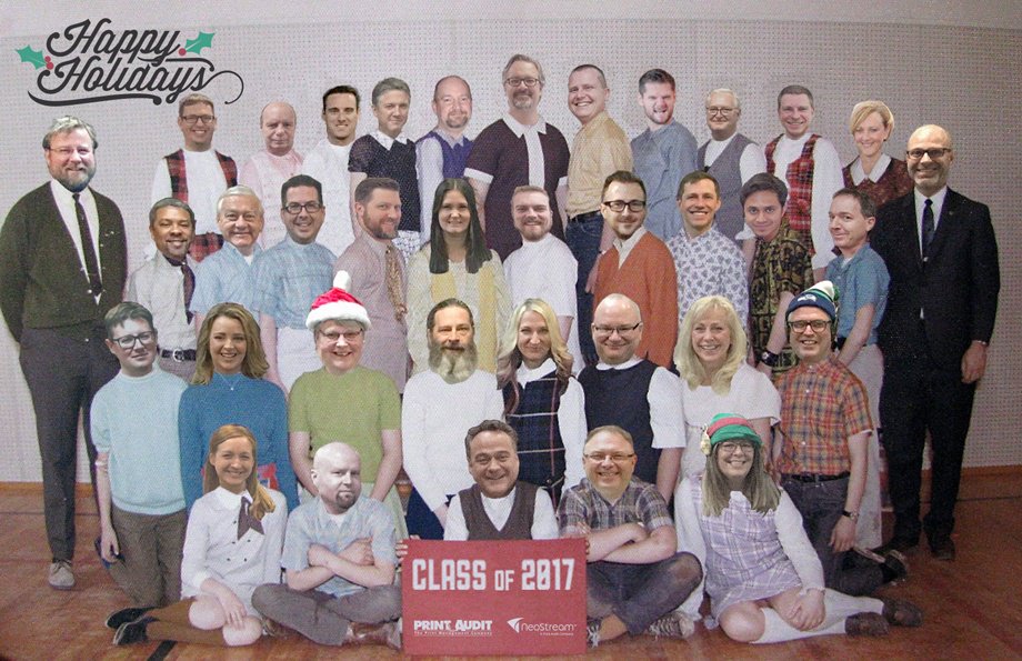 neostreamtech's tweet photo. We put class into those dreaded class pictures! ;) We present to you our 2017 holiday card...From all of us at NeoStream &amp; Print Audit, #HappyHolidays! https://t.co/lphWcy8uPZ