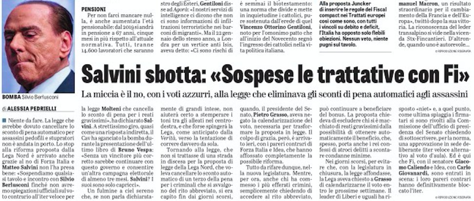_alpedrielli's tweet photo. Sconti di pena: per chi non lo sapesse ecco com'è finita... Forza Italia ha detto NO all'eliminazione del bonus per i reati gravissimi proposta dalla Lega Nord
@EliAl73 @NicolaMolteni #Salvini @LegaNordPadania @LaVeritaWeb https://t.co/2zbor2thwV