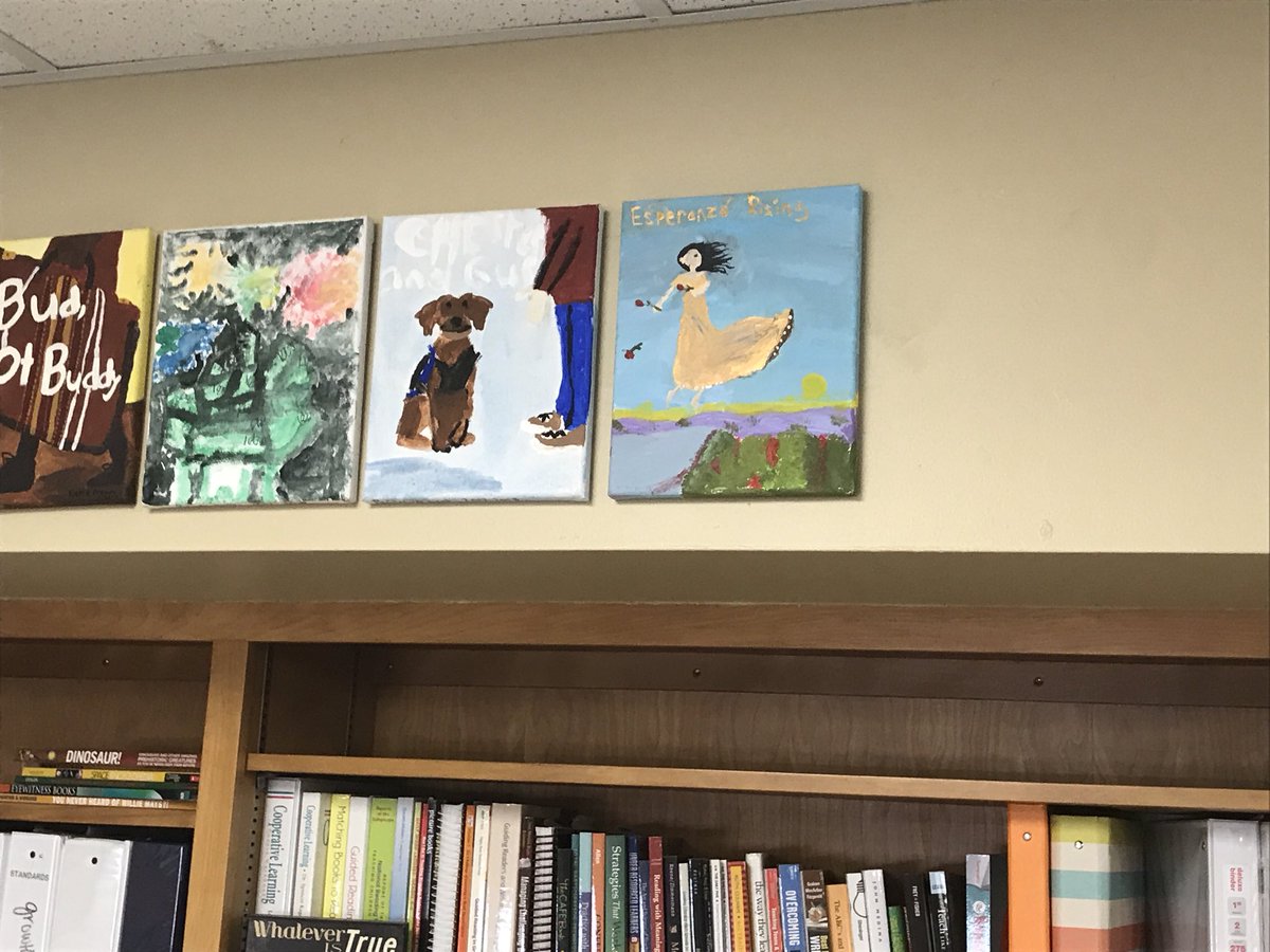 heidiharris515's tweet photo. We proudly added “Esperanza Rising” to our read aloud wall today! We loved this story! #uvlearn #weheartreadalouds #5thgrade #selfdirectedart https://t.co/KzNBkdql0a