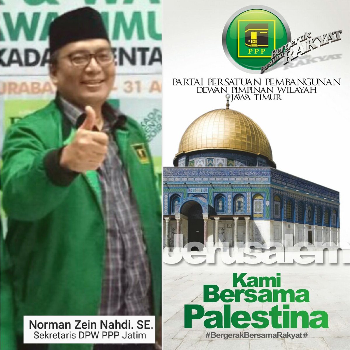 CakRasyid's tweet photo. Kami Kader PPP..
Kami @ppp_jatim berdo'a memohon kepada Allah SWT. untuk kemerdekaan dan kemashlahatan Palestina.
#KaderPPPBersamaPalestina
#DoaUntukPalestina
#PalestinaHarusMerdeka
#SaveYerusalem
#SavePalestine
#PPPBergerakBersamaRakyat
#P3Besar
@DPP_PPP @FPPP_DPRRI https://t.co/CX3mTWBZXf