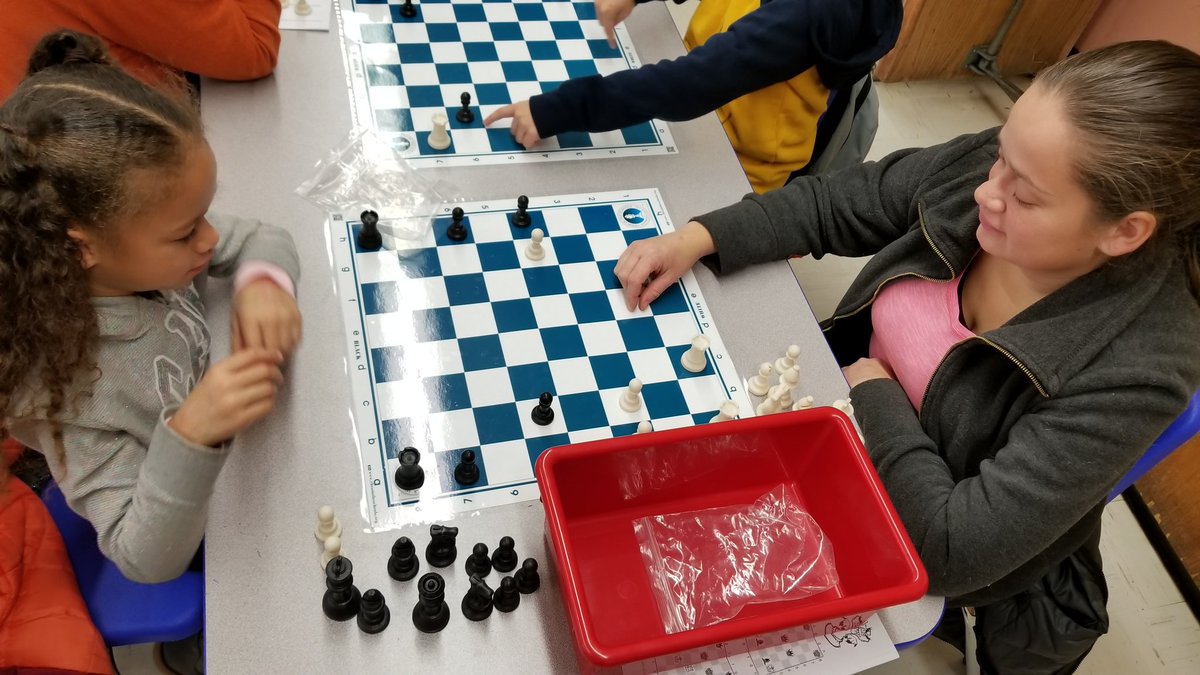 Family Chess Program sessions are under way! Amazingly talented students and parents practicing pawn and rook captures! #76Learns #76LearnsChess