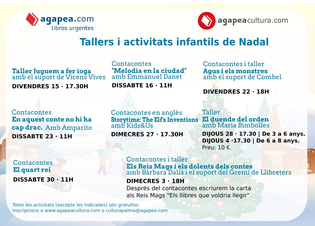 AgapeaPalma's tweet photo. Per aquestes festes de Nadal tenim moltíssimes activitats infantils! Ens acompanyau? https://t.co/IgxFhk4Dh5