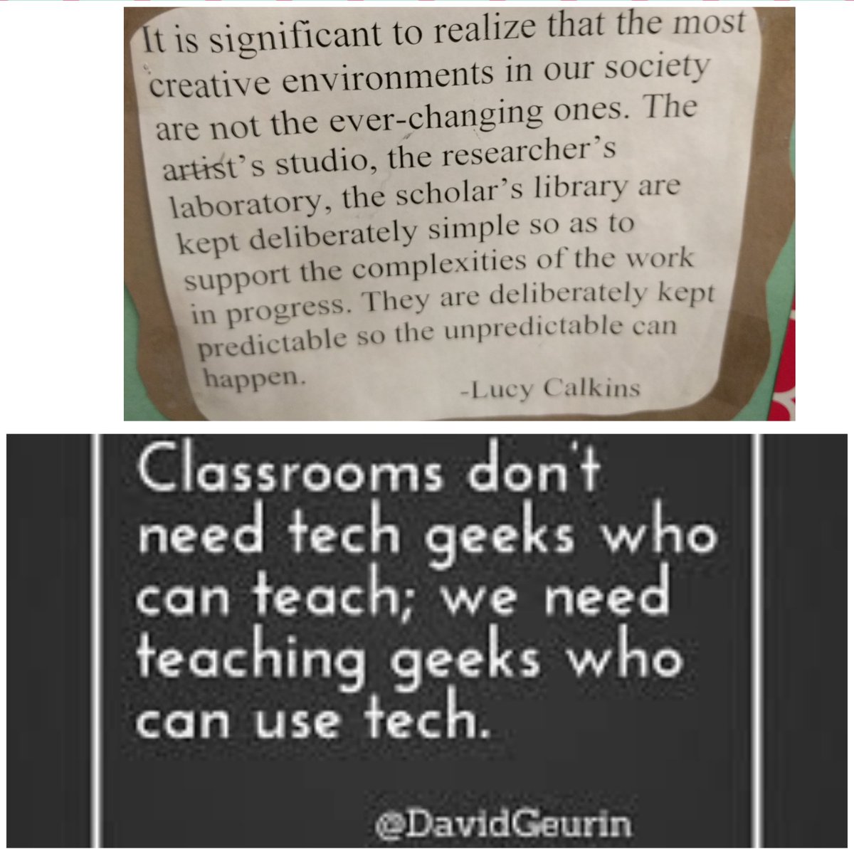 MSARoom108's tweet photo. 2 classroom quotes I've lived by for years #12daystwitter @TCRWP https://t.co/OYP2QU6HaH