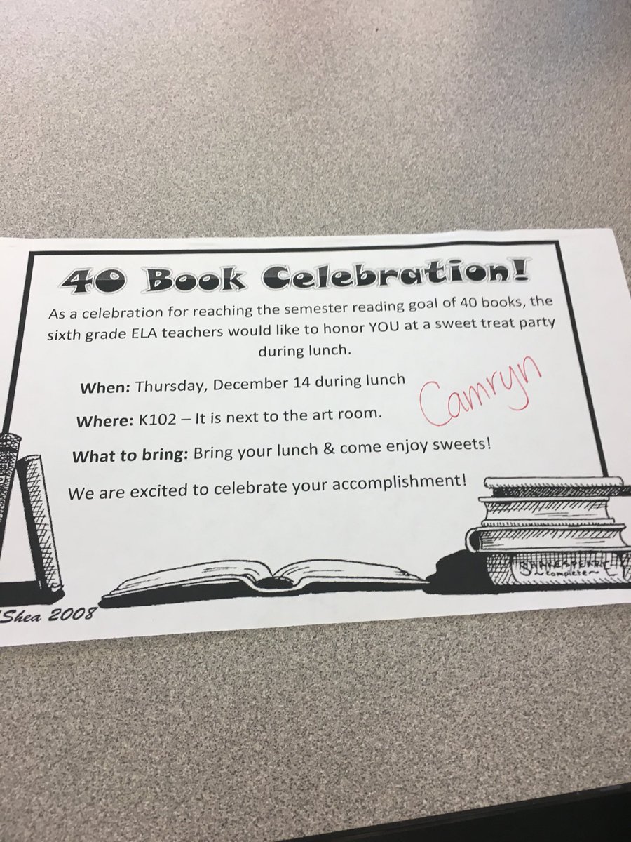 ottobobcats's tweet photo. 40 Book Party - our Sixth graders love to read - 40 books read this semester! #ottobobcats https://t.co/D5fIySbxHx