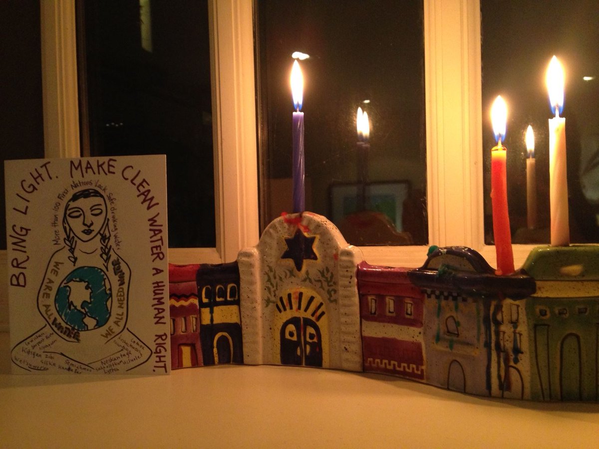 CameronEsler's tweet photo. Happy Hanukkah, everyone! Bring Light, Make Clean Water a Human Right! We all need water; we all are water. Yet over 100 First Nations communities still live without access to safe drinking water. We must do better.   #Right2HealthyEnv #DavidSuzukiFDN #fixCEPA https://t.co/GdTx7FxRuD
