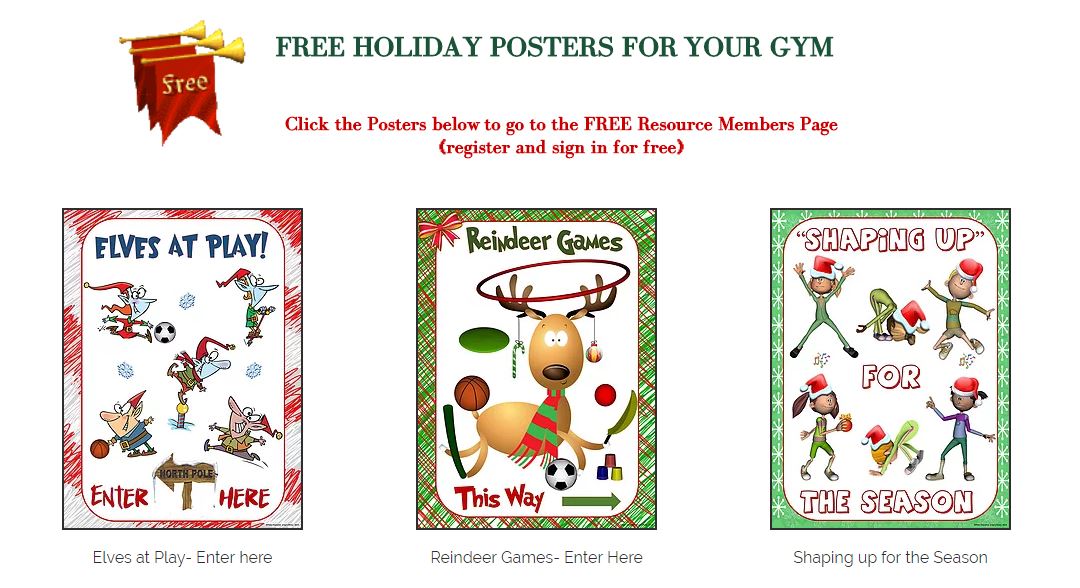 CapnPetesPE's tweet photo. FREE holiday posters for your playing area entry wall, gym door or inside: https://t.co/qRhDDeo7k3 #physed #peposters #pevisuals https://t.co/azIJsjKwI6
