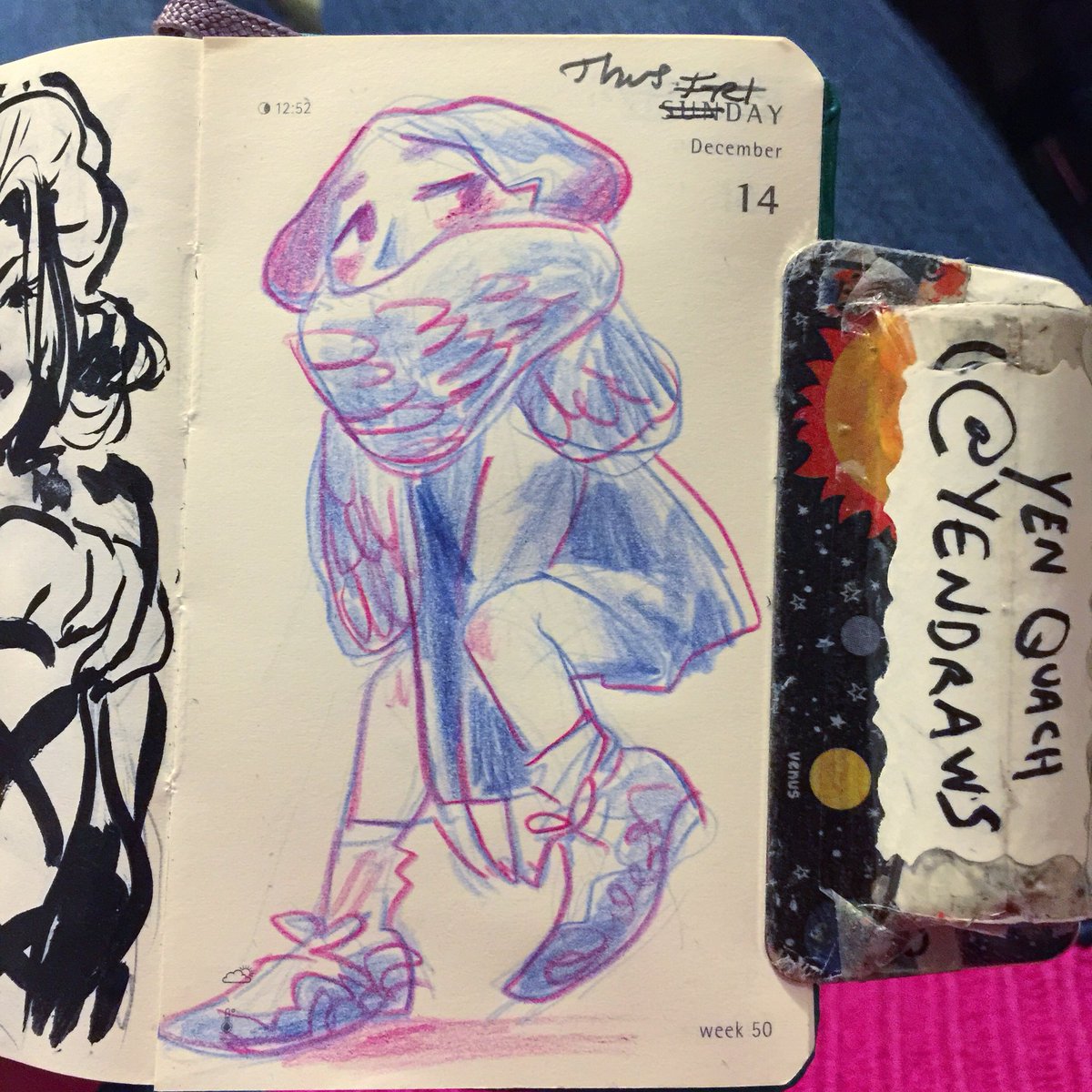 YenDraws's tweet photo. Bundle up,πΌ #illustration #draweveryday #ded2017 #moleskine #sketch #art #coloredpencil https://t.co/tCqZnOZ7qr