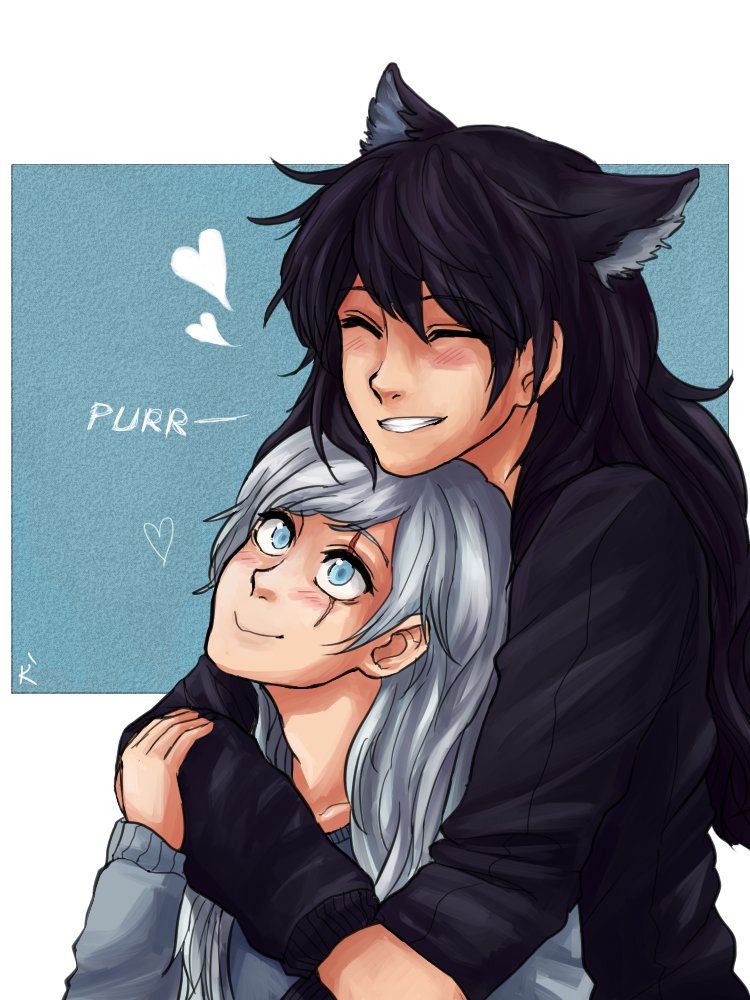 "Weiss i missed you while i was gone! Its been too long since we had a good cuddle session~"