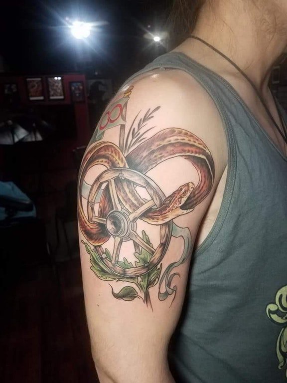 xpost rnerdtattoos Wheel of Time Tattoo by Dave  Terminus City Tattoo  in Duluth GA  Scrolller