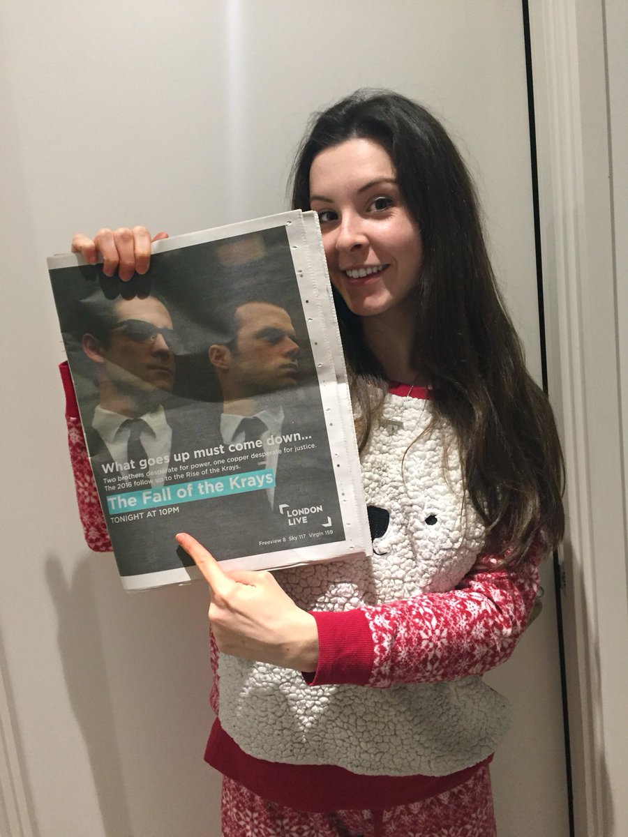 alexamorden's tweet photo. Was on the tube today &amp; saw a glimpse of a paper some guy was reading &amp; I thought “the half of that persons face looks just like @TheKevinLeslie’s” turns out..it was! See us in Fall of the Krays on @LondonLive 10pm tonight! 
(PS-Been in my pjs for 3 hrs already I’m not ashamed) https://t.co/HyqQDNrF5W