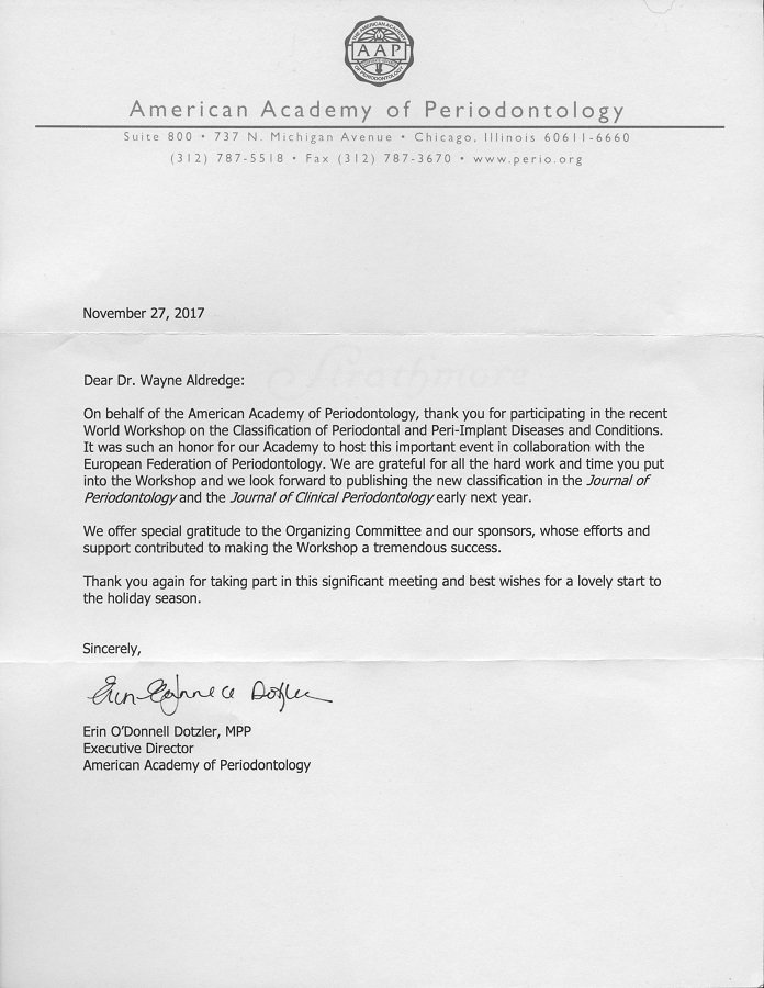 Isaveteeth's tweet image. Dr. Aldredge is honored to be included among his colleagues who are helping shape the future of periodontics. #AmericanAcademyPeriodontology  #EuropeanFederationPeriodontology #WorldWorkshop