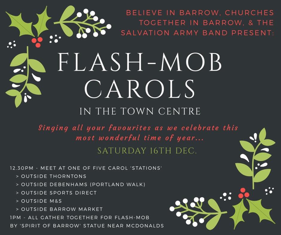 BelieveinBarrow's tweet photo. Just 36 hours to go until our Flash-Mob Carols in the town centre! It’s great to see momentum growing for this! Please RT &amp; join in! https://t.co/eSEOpdxbbN