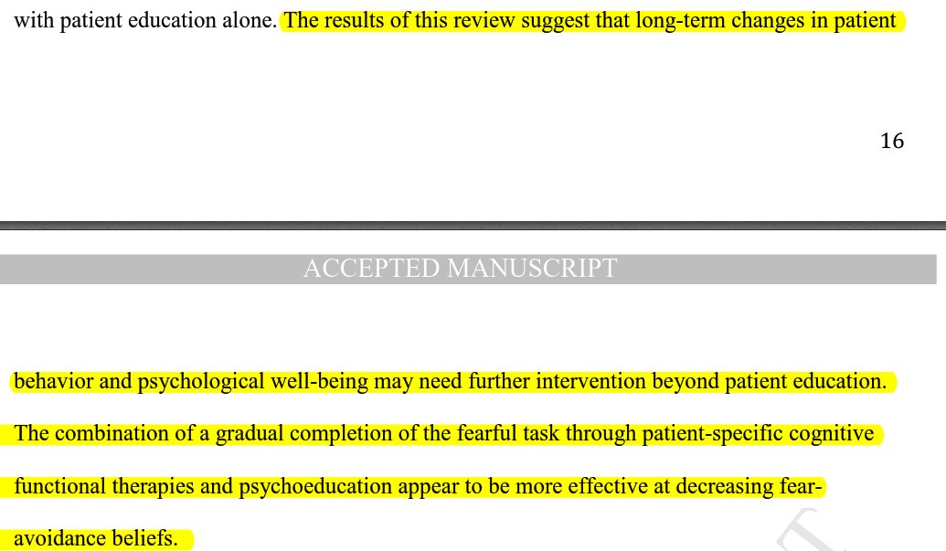 PhysioMeScience's tweet photo. Evaluation of Cognitive Behavioral Interventions and Psychoeducation Implemented by Rehabilitation Specialists to Treat Fear-Avoidance Beliefs in Patients with LBP: A Systematic Review 👇@kjartanfersum @PeteOSullivanPT https://t.co/5rL4bhwUWh