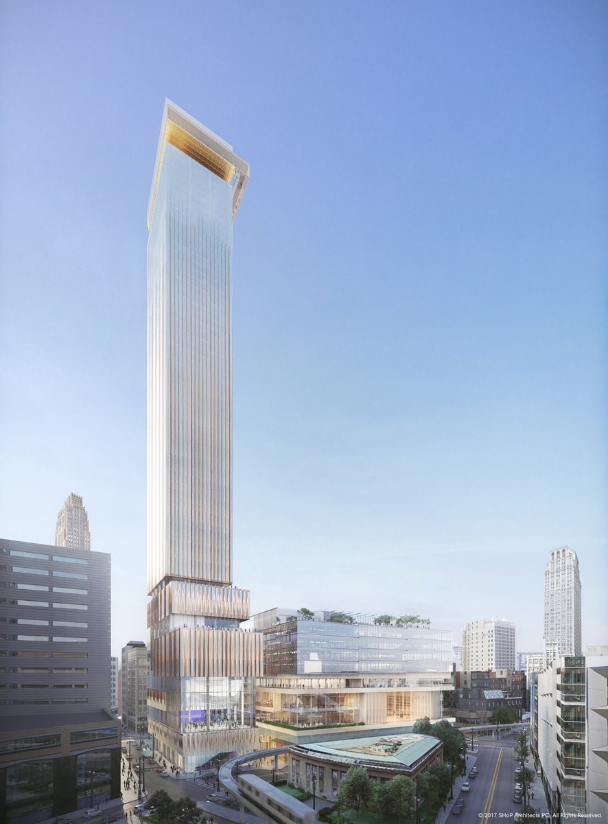 BedrockDetroit's tweet photo. Today, Bedrock broke ground on the site of the former Hudson’s Department Store in downtown Detroit. Check out these renderings of the transformational development. https://t.co/pdsvc8k9Vs