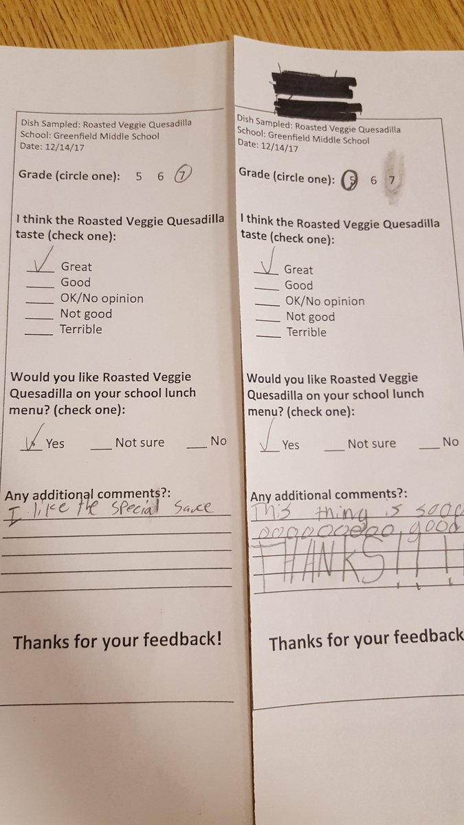 SchoolFood_GPS's tweet photo. "Thank you Chef Sam, that was delicious." "I loved it!" "Can I have another?" These are just some of the comments heard while Chef Sam gave out samples of his Roasted Veggie Quesadilla. GMS students were so polite and excited to try something new @projectbread  #Chefsinschools https://t.co/qwPau2PopR