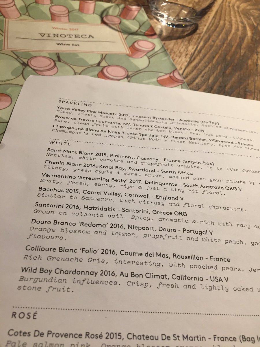 Hmmm, glass of Folio from Coume de Mas <a href="/tramontanewines/">Andy Cook</a> while we wait for lovely dinner @Vinoteca ? Why not!!!