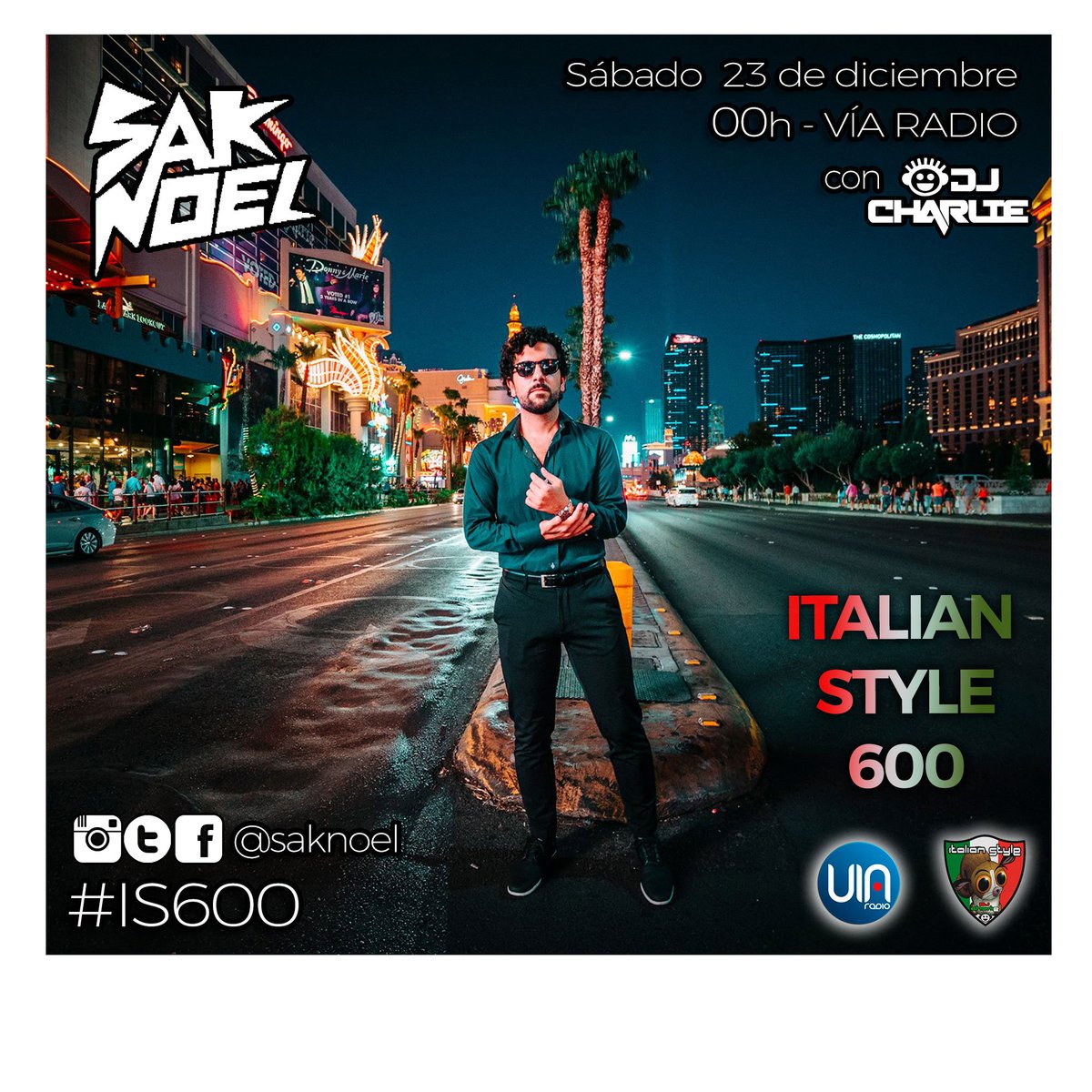 djcharliestyle's tweet photo. ¡Exclusiva! @saknoel será otro de los invitados el próximo sábado 23 de diciembre en el ESPECIAL 600 programas de ITALIAN STYLE radio show, con @djcharliestyle https://t.co/IqjljUnEpQ #is600 Te pongo ahora #Trumpets https://t.co/eCByXFSR9N