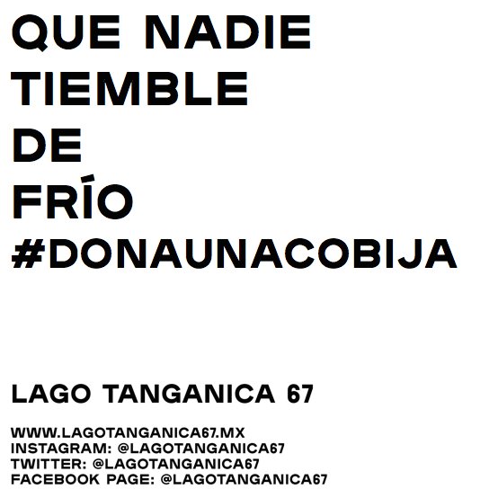¡Estamos lejos de la meta! Necesitamos 10mil cobijas antes del 22 de Diciembre. DONA UNA COBIJA.     #donaunacobija
<a href="/ReconstruirMX/">ReConstruirMéxico</a> <a href="/sonymusicmexico/">Sony Music México</a> 
#lagotanganica67 #FuerzaMexico #s19 #MexicoCity