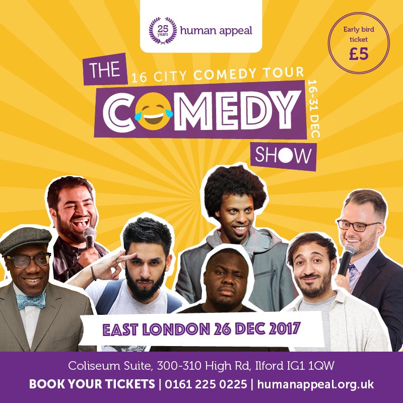 HumanAppeal_LS's tweet photo. The comedy tour is back!!! Purchase your tickets for £5! https://t.co/FyDiRYzyph