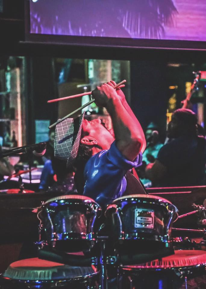 DaleVPercussion's tweet photo. Feeling it every moment. Looking forward to the holidays and many 2018 performances.

#DaleVillavicencio #BongoFunk #Percussion #MusicianLife

📸: Jerry Sanchez https://t.co/BGFLsnQvlj