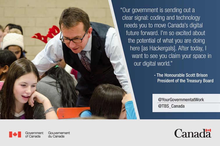 TBS_Canada's tweet photo. Minister Brison shares his views on yesterday’s #Hackergal2017 hackathon at D. Roy Kennedy in #Ottawa: https://t.co/cj4MSCZ4Vd  #CreateYourCanada https://t.co/N6aVQdCzqX