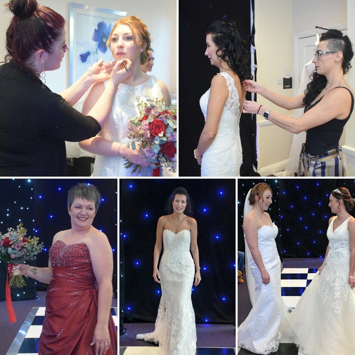 Behind the scenes prep at our last bridal show ...don't the girls look absolutely stunning xx 
Make up by <a href="/Sooz_DMA/">Dynamic Artistry</a> 
Hair by Stacey Williams 
Bouquet by bramble cottage flowers
Staging/lighting by @moonrakerdisco 
Dresses by <a href="/HelenAndDouglas/">Helen & Douglas House</a> 
Photos by A1 photography #wedding