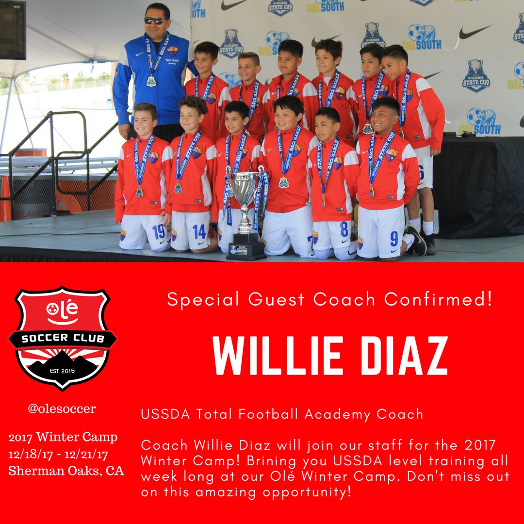 waltmerino's tweet photo. Honored to have @CoachWillieDiaz joining us next week for our #OleSC camp! 🏆⚽️🥅 https://t.co/UeyVW3dQMM