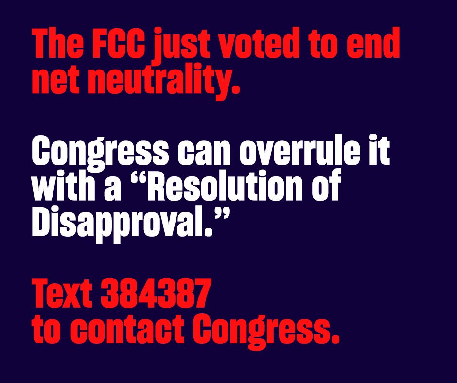 imgur's tweet photo. Imgur believes that everyone, no matter who they are, what ISP they use, or how much money they make, deserves the chance to benefit from a free and open internet. #NetNeutrality 

The fight is not over. Head to https://t.co/8IiiFYUp3t to contact your representative right now. https://t.co/BAttBF1Ogl