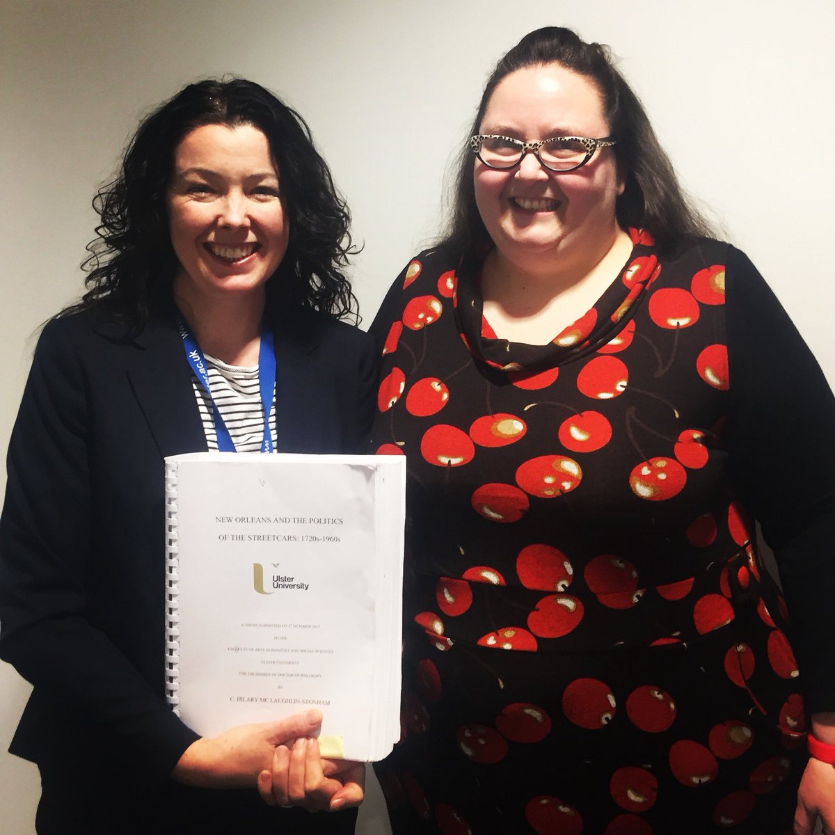 NerysYoung's tweet photo. Congratulations to @hilsMLS who passed her PhD viva today with no corrections.  Throughout she has been a magnificent student to mentor, and I couldn't be more proud. Yay! @UlsterUniPhD https://t.co/7HTTOGjBYi