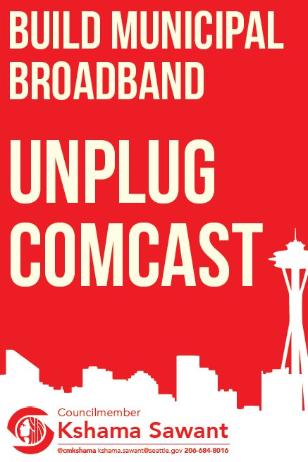 cmkshama's tweet photo. The #FCC is doing the bidding of big biz like #Comcast
Even tho 76% favor #NetNeutrality (73% for GOP voters)

Olympia must pass net neutrality law in WA now &amp; Seattle must invest in #MunicipalBroadband so no company has power to put making profits
over our democratic rights https://t.co/g1OTw1fD7m