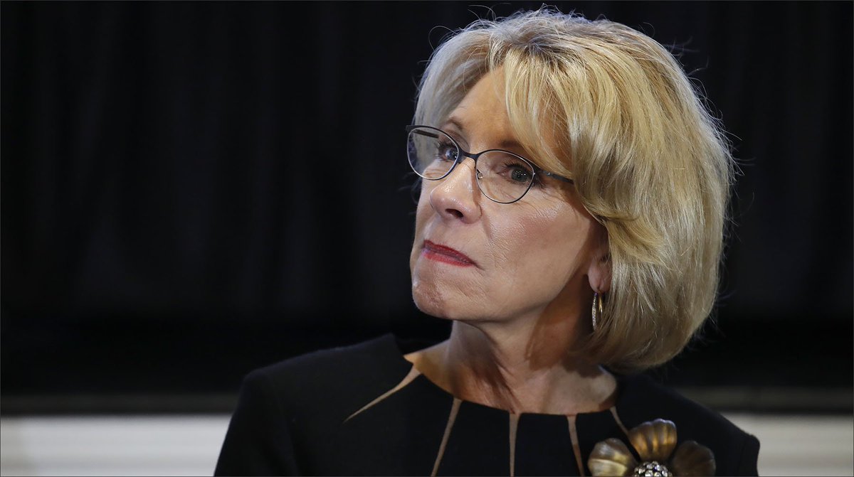 educationweek's tweet photo. In our political survey of educators, Betsy DeVos was found to be unpopular across the board. https://t.co/jrNeYoZ6hM https://t.co/DUufTXfSqD