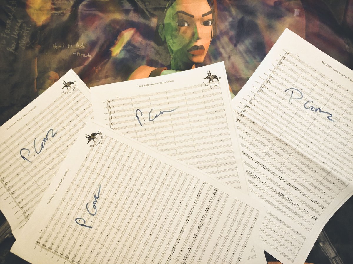 TombofAsh's tweet photo. CHRISTMAS GIVEAWAY TIME!
We're giving away FOUR copies of Dance of the Lux Veritatis sheet music signed by @PeterConnelly72 himself! Simply follow us, RT and LIKE this tweet to be in! Winners to be announced in early January! 
#TombRaider #Gaming #Retrogaming #Gamersunite https://t.co/cEzLRSYXh3