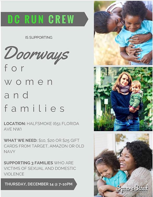 velocipede6's tweet photo. Got my gift cards to donate to @DoorwaysVA at the #dcruncrew party tonight @HalfSmokeDC #rundc #happyholidays #giveback https://t.co/C4uBY9a34k