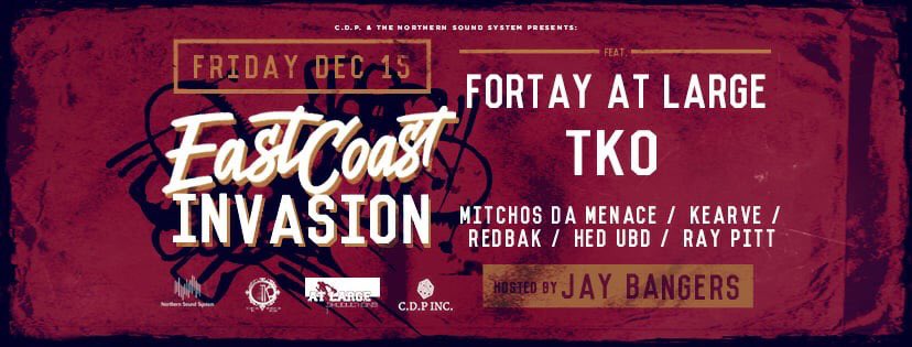 Tonight! Fortay At Large and TKO present East Coast Invasion! #live #music