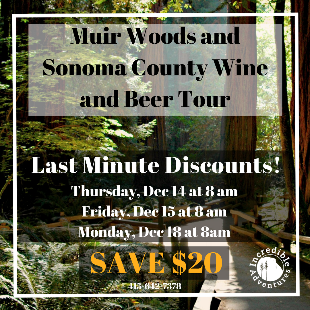 Join us in #muirwoods tomorrow, and then celebrate with drinks in #winecountry. We've got something for wine and beer lovers alike! Learn more: incadventures.com/tour/muir-wood… …